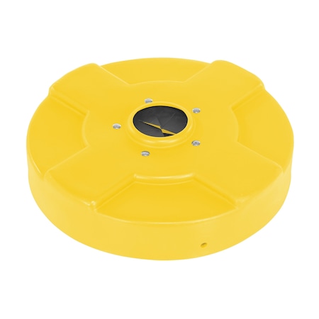 Vestil DRUM RECYC LID FLAP 30 GAL(CLOSED) YELLOW DC-P-30-CANF-YL